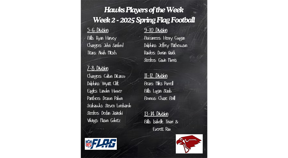 Spring Flag Week 2 Players of The Week