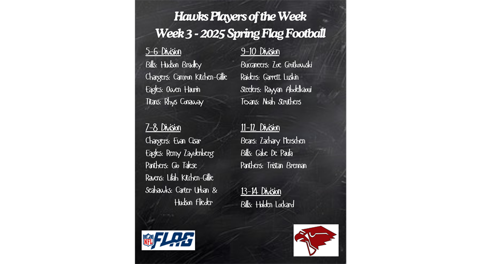 Spring Flag Week 3 Players of The Week