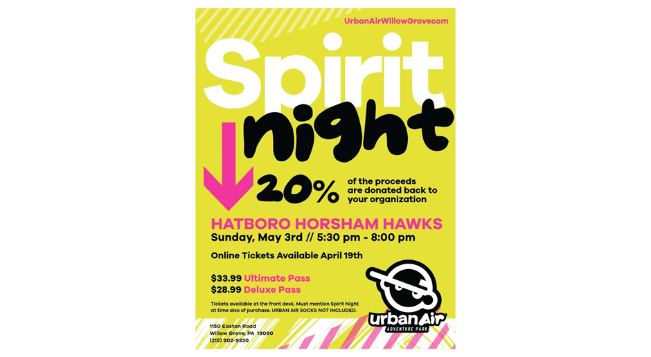 Spirit Night - Friday, May 3 at Urban Air Willow Grove